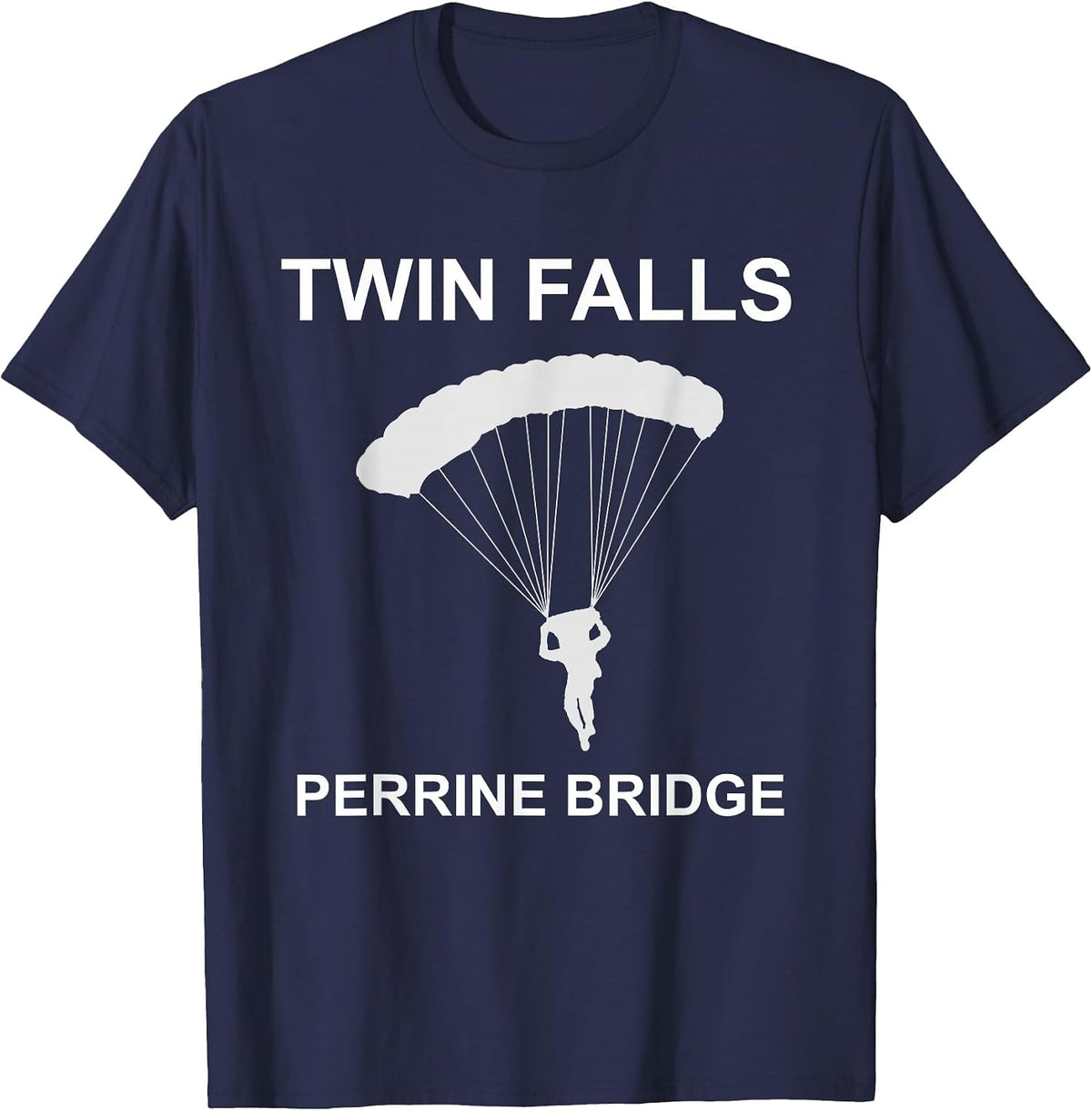 Twin Falls Idaho Perrine Bridge Base Jumping T-Shirt - Navy Blue
