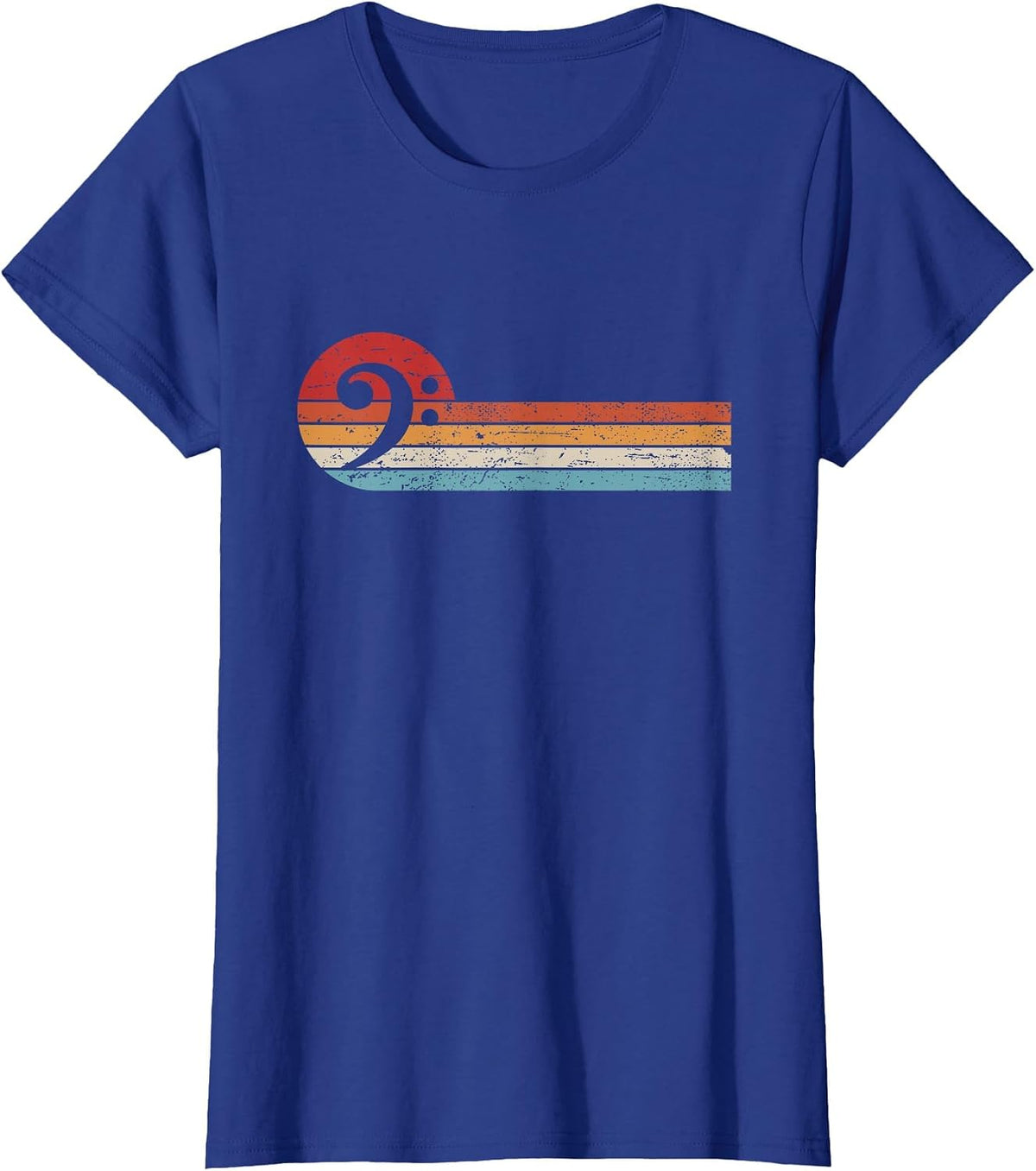 Bassist Bass Guitar Musician Retro Bass Clef T-Shirt - Royal Blue