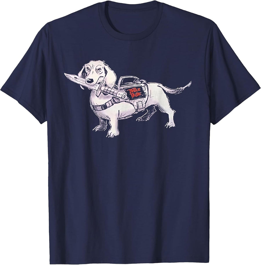 Dachshund Shirt Battle Tribe War Dog Funny Wiener Dog Tees T Shirts Gift - Navy Blue