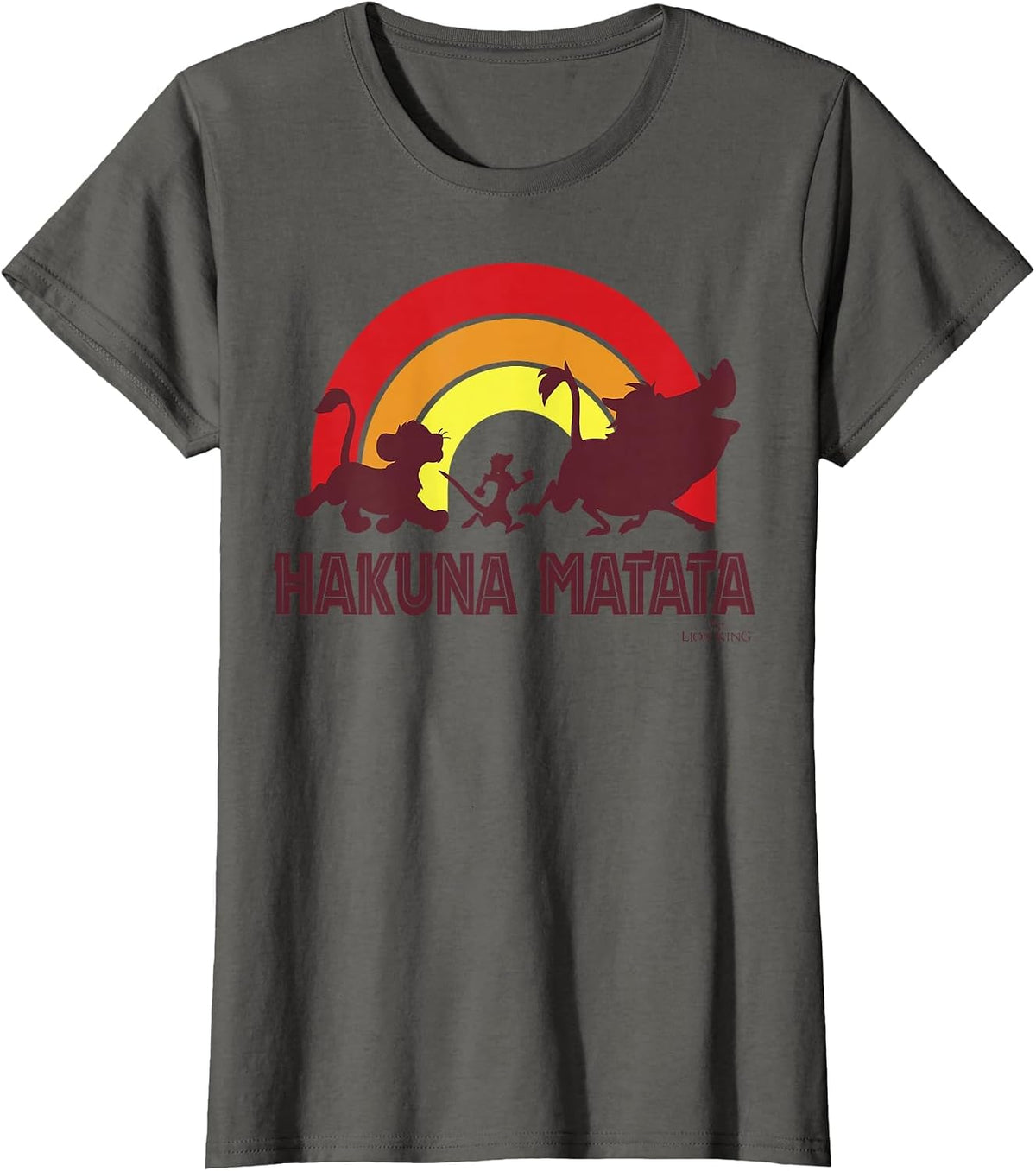 Disney The Lion King Sunset Hakuna Matata Line Up T-Shirt - Asphalt Grey