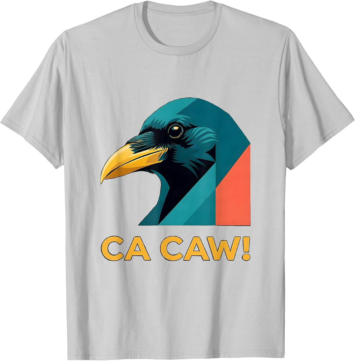 Men's Ca Caw! Funny Crow Humor Dark Bird Pun Gothic Halloween T-Shirt - Silver Grey