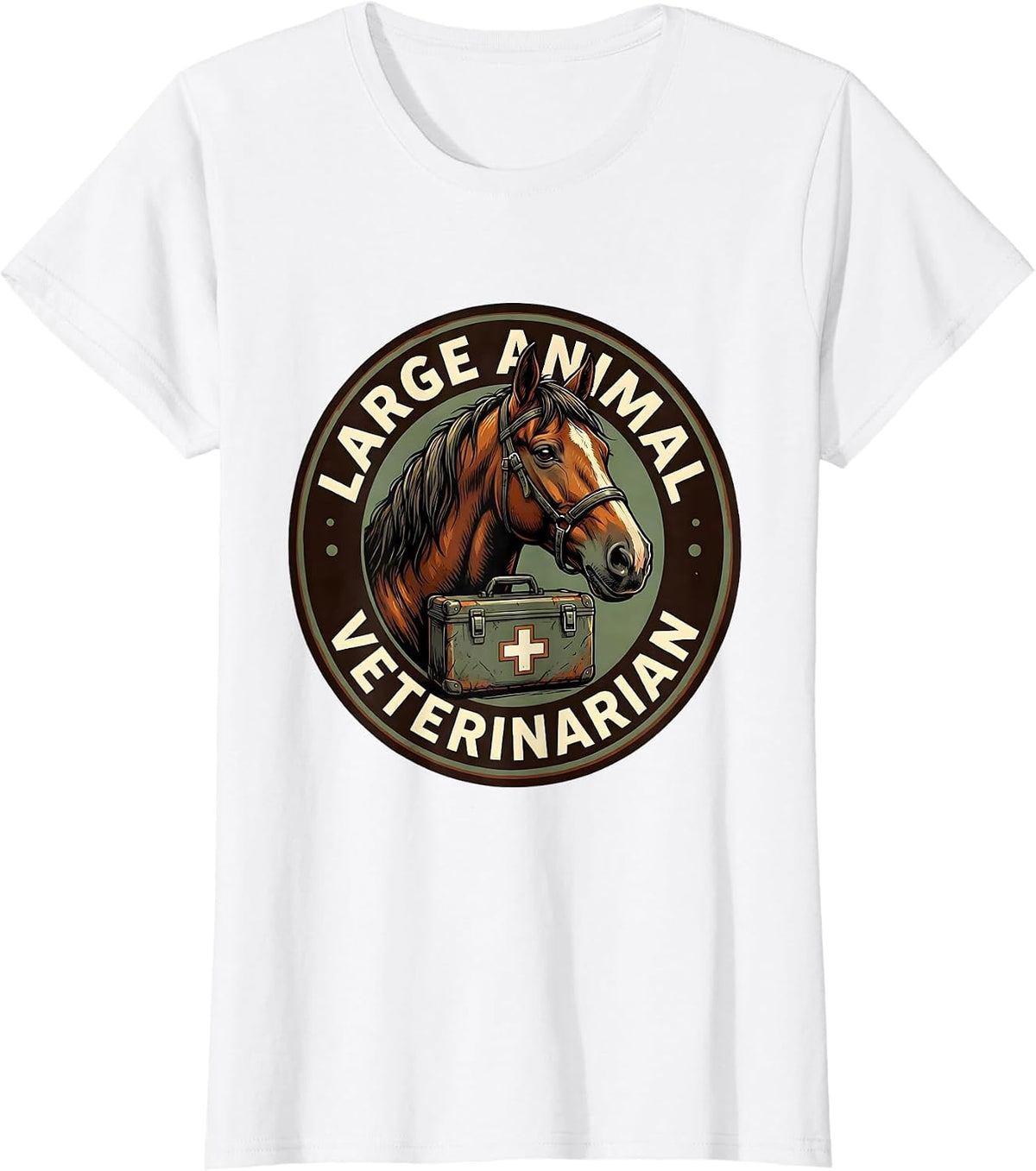 Women's Large Animal Veterinarian Funny Vet Tech Gift Occupational T-Shirt - White