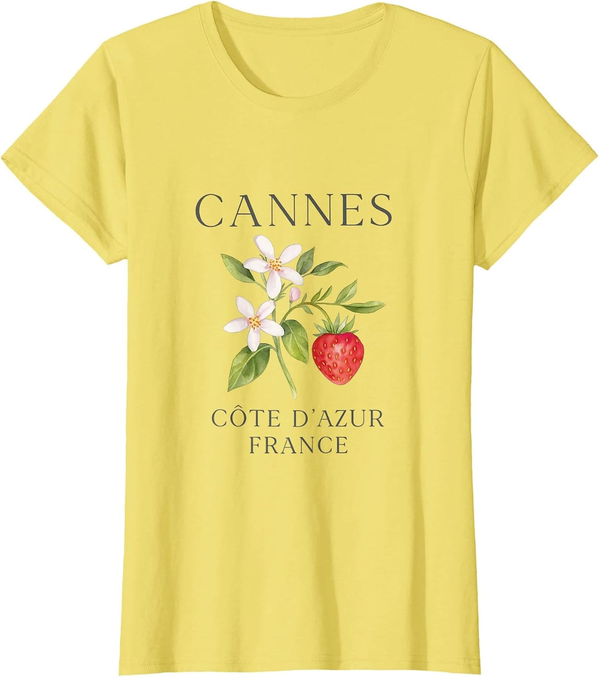 Cannes France Escape French Riviera Travel Look T-Shirt - Lemon Yellow