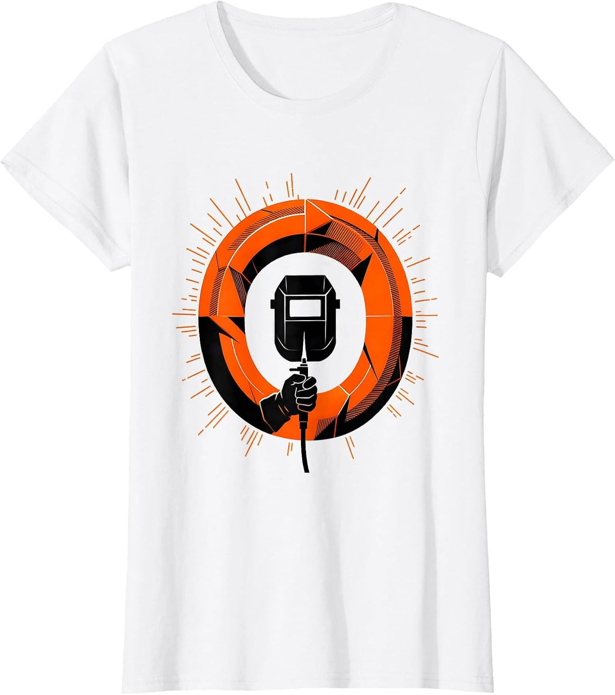 Geometric Weld-Bead Loop Welder Metalworker Humor T-Shirt - White