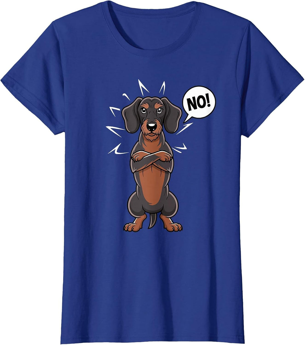 Stubborn Wirehaired Dachshund NO Teckel Dog Hunting Funny T-Shirt - Royal Blue