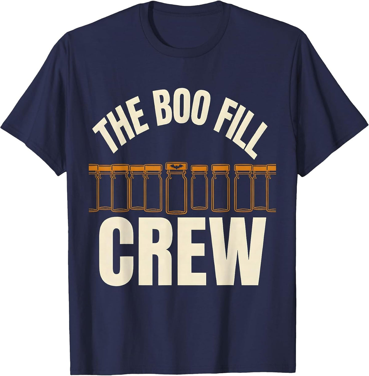 Men's The Boo Fill Crew Funny Pharmacy Tech Halloween Novelty T-Shirt - Navy Blue