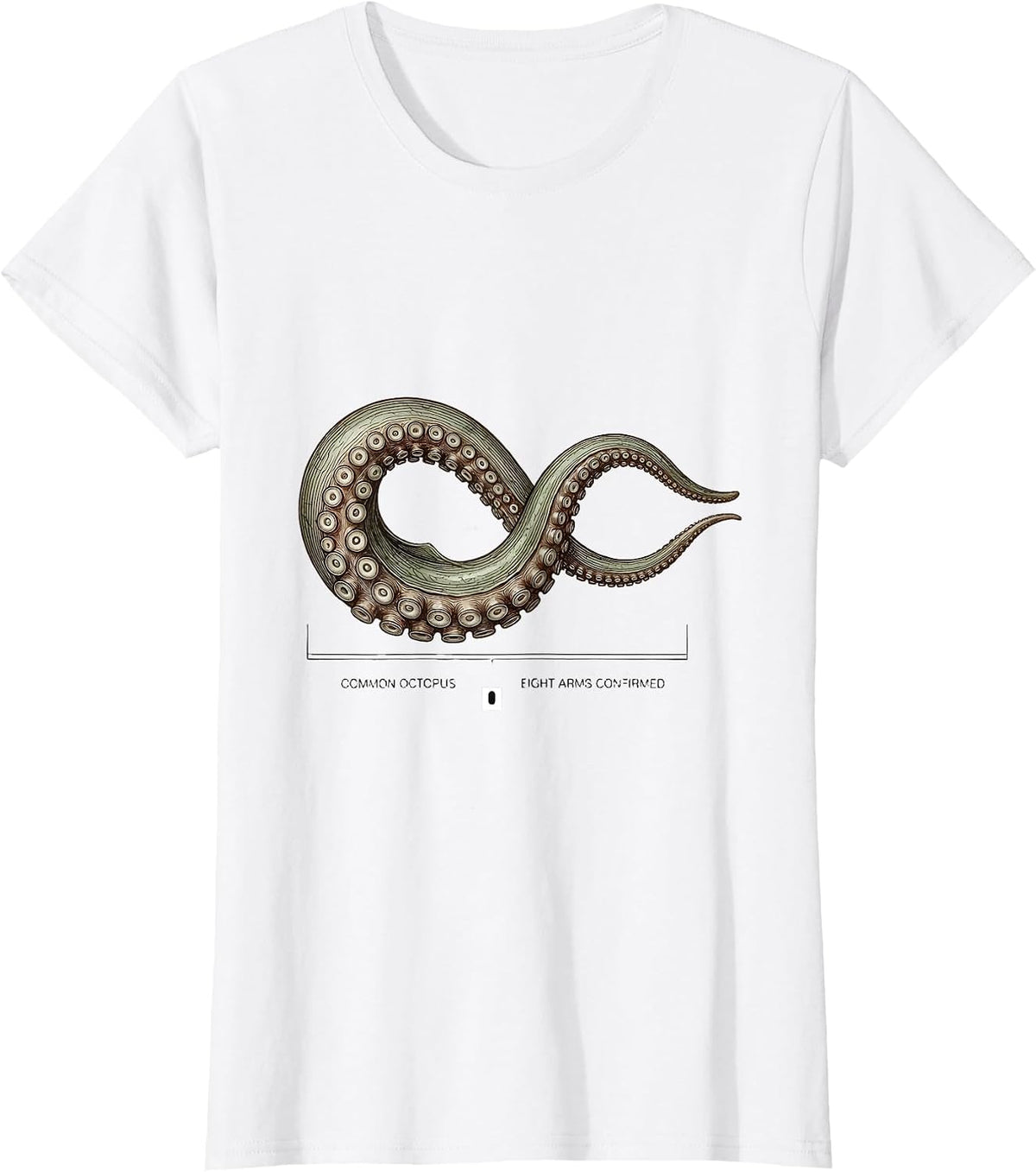 Common Octopus Eight Arms Confirmed Botanical Sea Creature T-Shirt - White