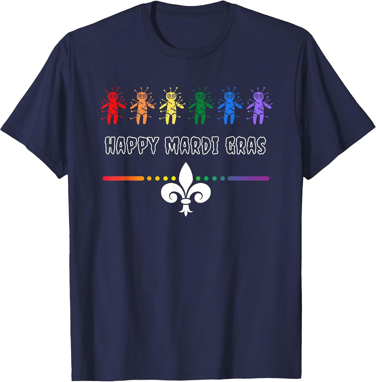 Mardi Gras LGBTQ Gay Pride Goth LGBT New Orleans T-Shirt - Navy Blue
