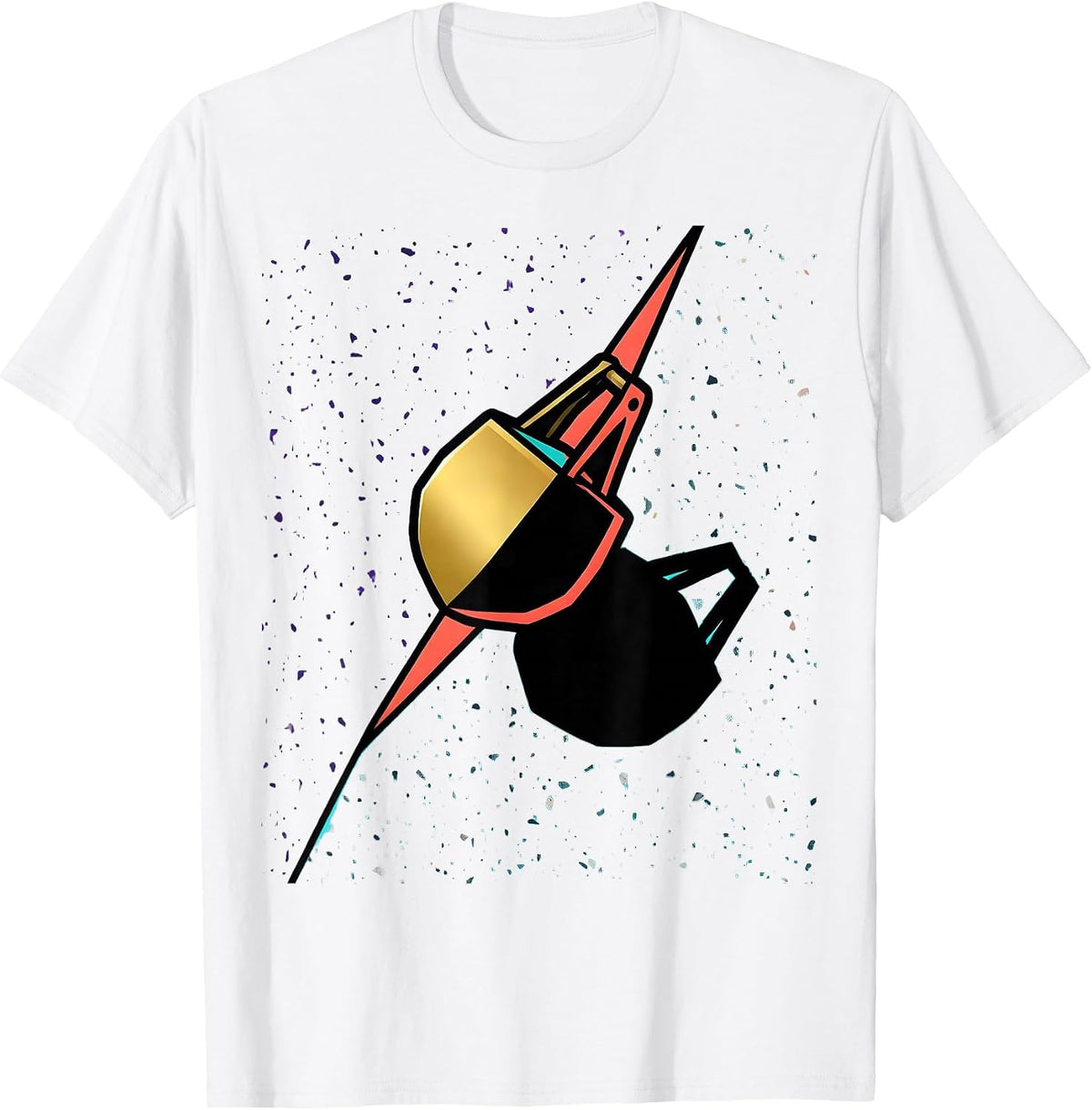 Men's Geometric Carnival Doubloon Memphis Postmodern Mardi Gras T-Shirt - White
