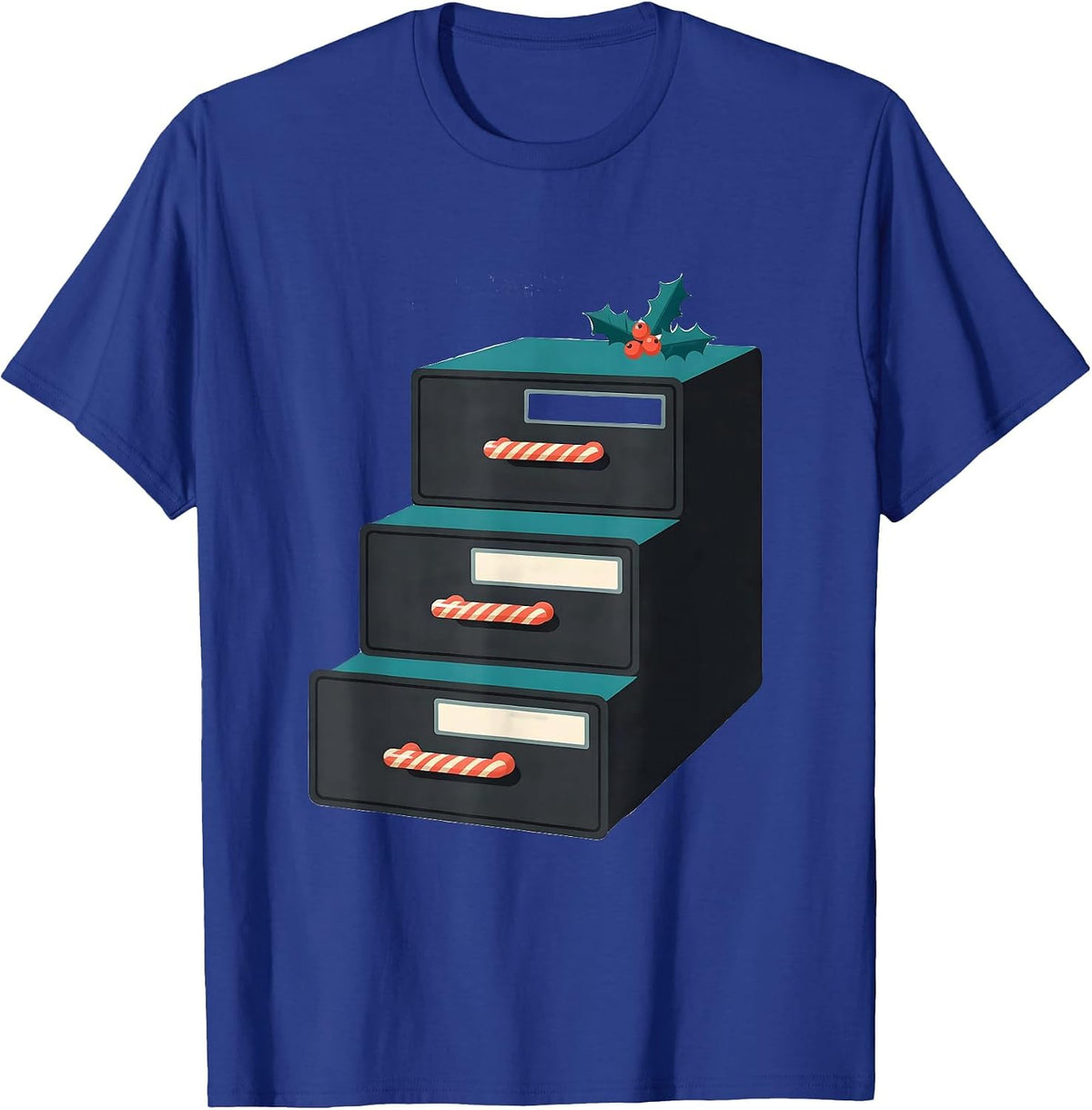 Men's Pharmacy Tech Squad Midcentury Modern Christmas T-Shirt - Royal Blue