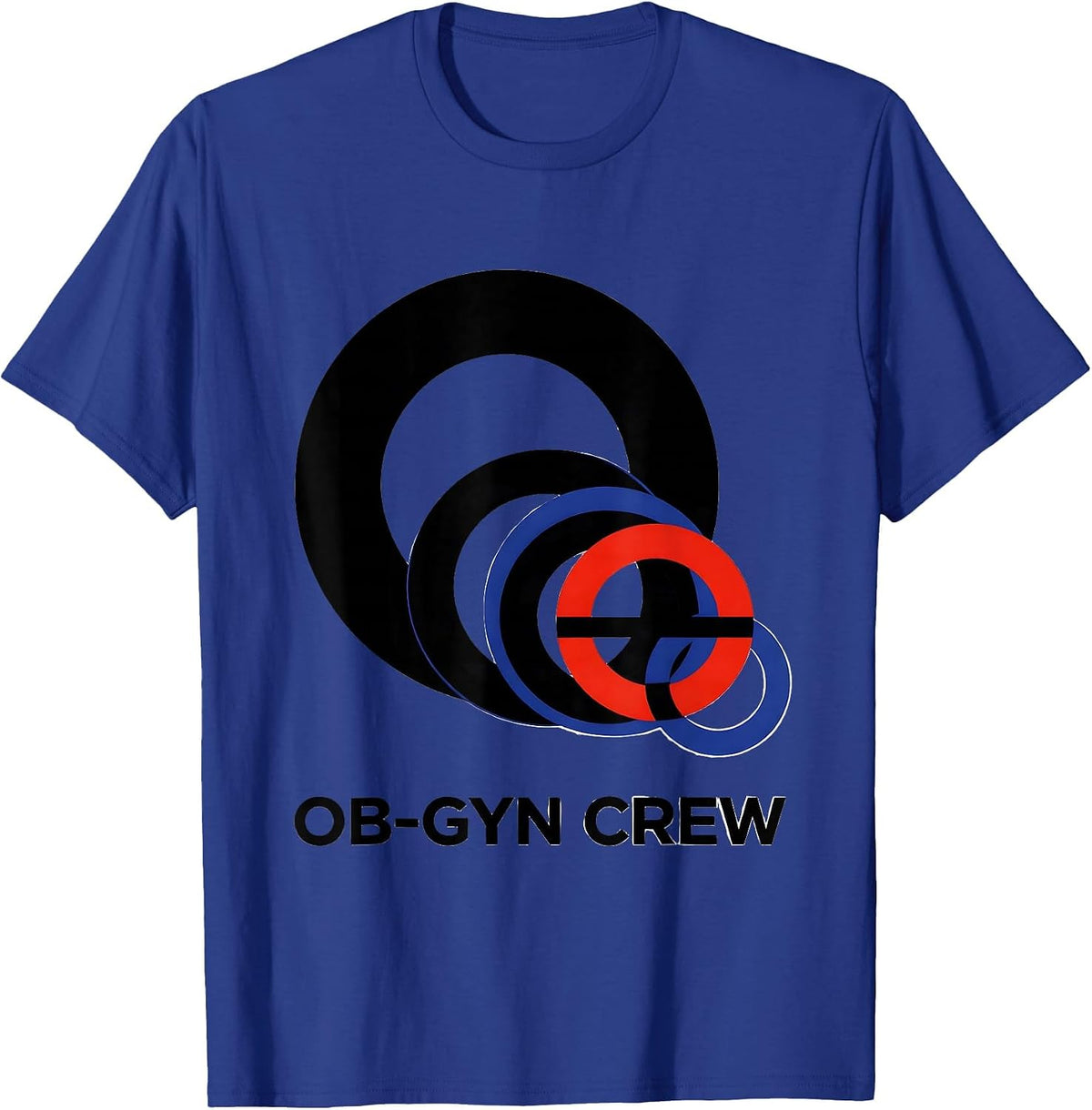 Men's OB-GYN Crew Bauhaus Modernist OB GYN Squad Nurse Tech T-Shirt - Royal Blue
