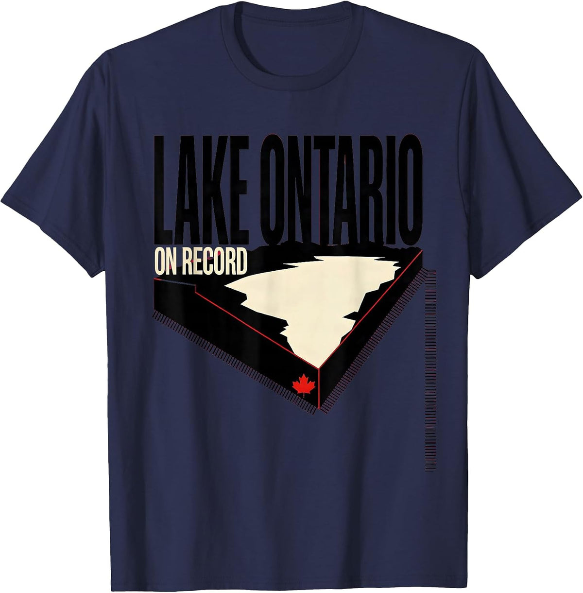 Men's Lake Ontario, On Record Funny Political Satire Lake Renaming T-Shirt - Navy Blue