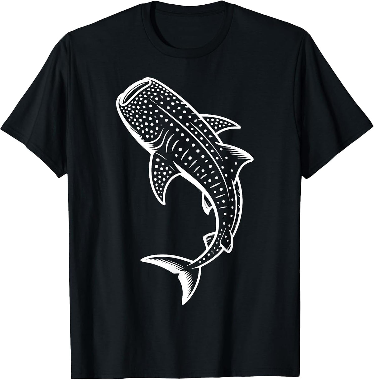 Whale Shark Illustration T-Shirt - Black