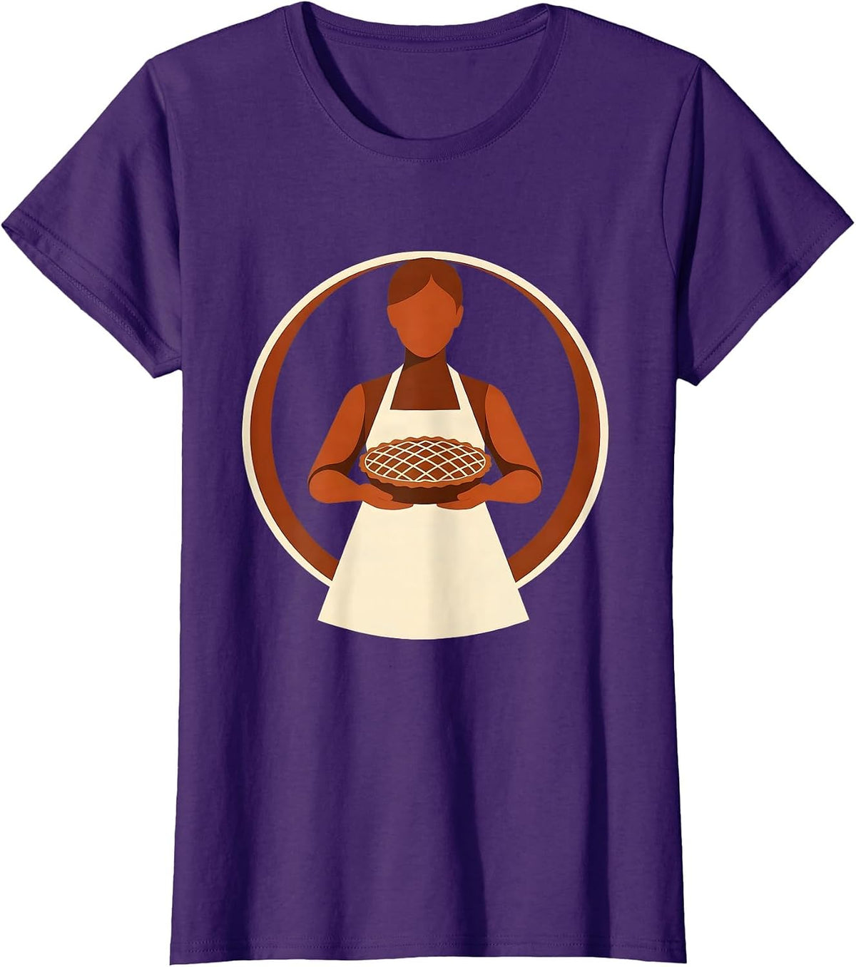 Women's Mrs. Baker Pie Illustration Graphic Tee T-Shirt - Purple