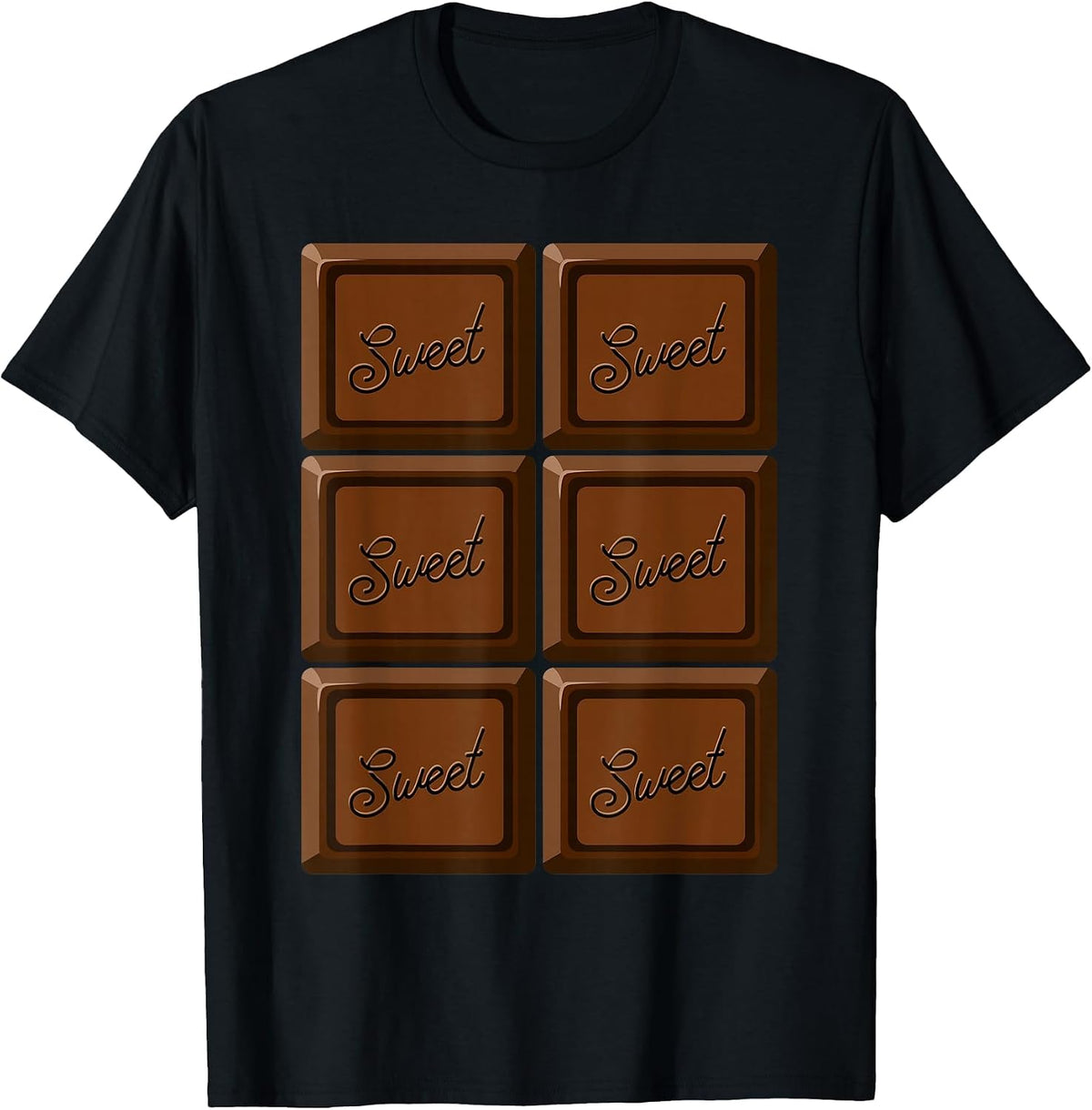 Funny Halloween Costume Chocolate Bar T-Shirt - Black