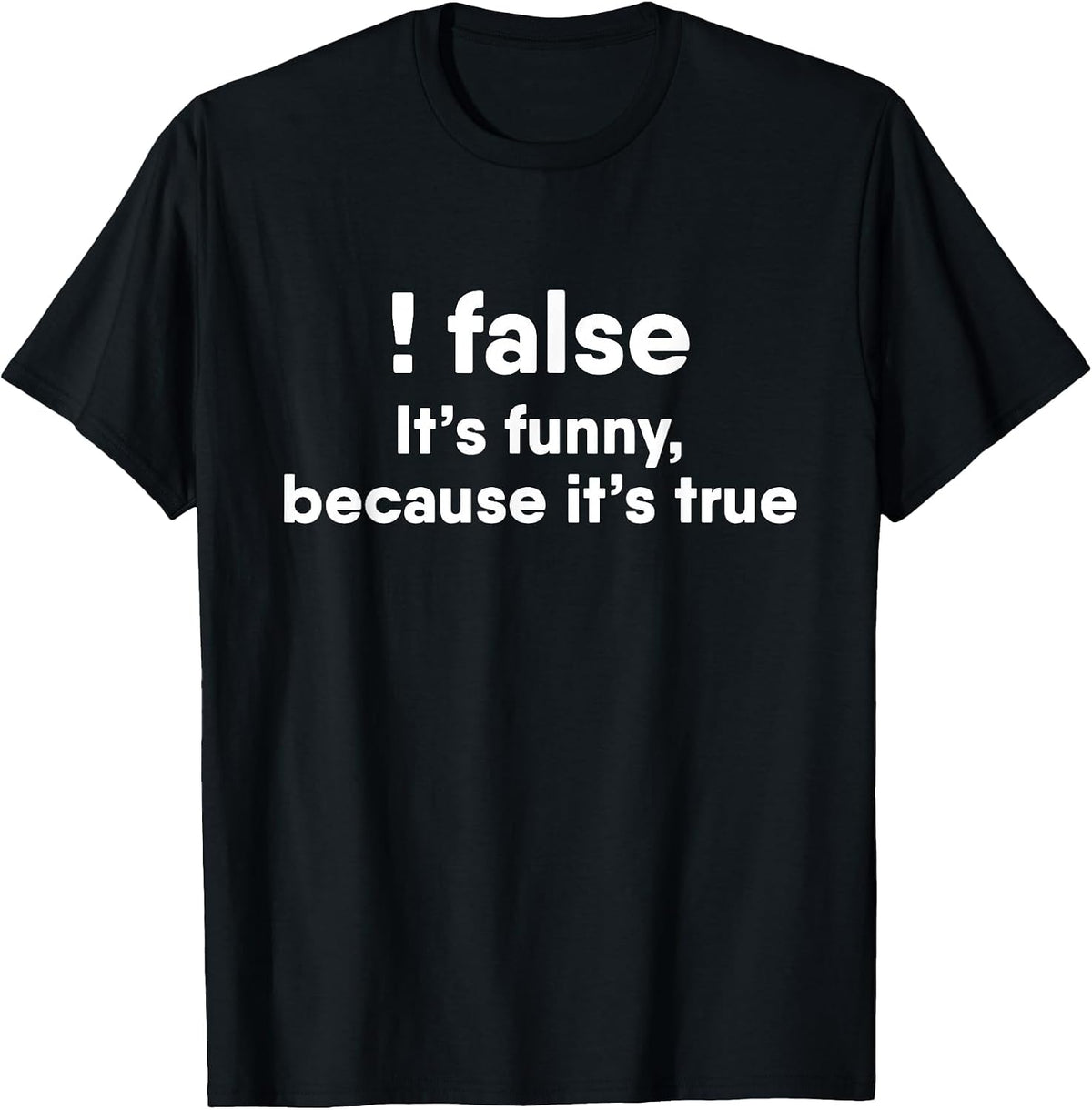 ! False Funny Because It's True Programmer T-Shirt - Black