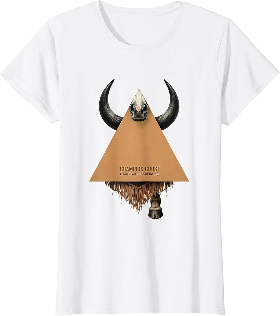 Women's Champion Ghost Undefeated in Softness Highland Cow T-Shirt - White