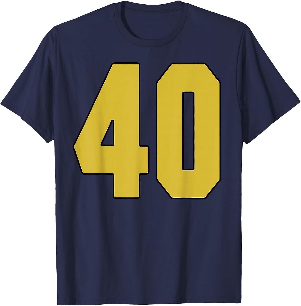 Old Gold Black Number 40 Jersey Player Uniform #40 T-Shirt - Navy Blue