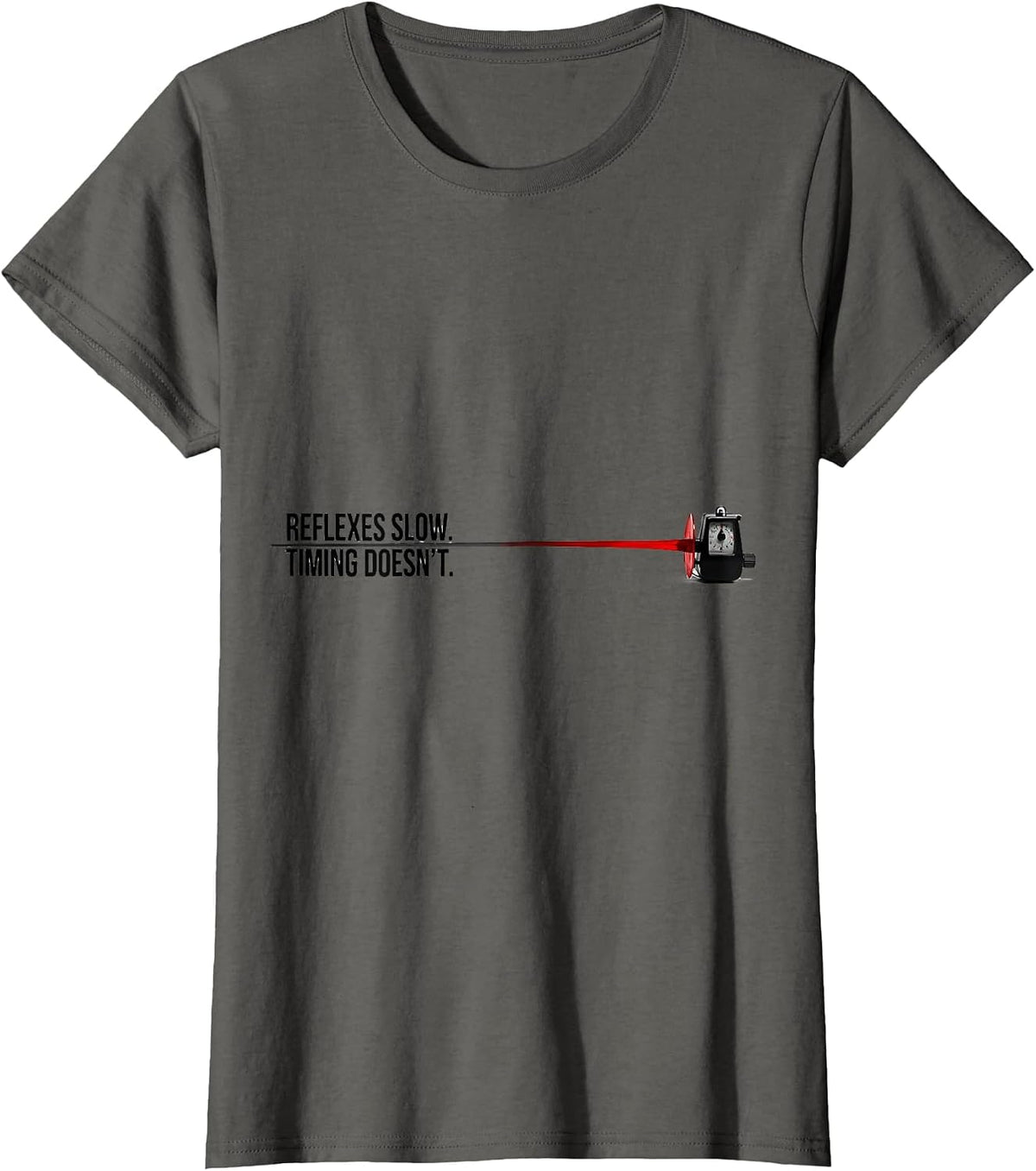 Women's Reflexes Slow Timing Doesn't Funny Fencing Sport Fan Novelty T-Shirt - Asphalt Grey