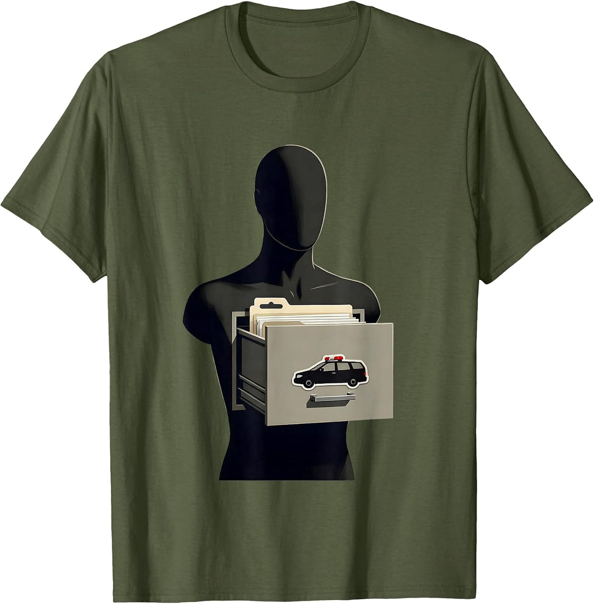 Mannequin Drawer EMS Paramedic Gag Humor T-Shirt - Olive Green