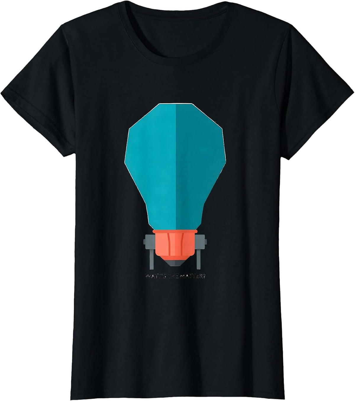 Women's Watt's The Matter? Funny Electrician Light Bulb Idea Pun T-Shirt - Black