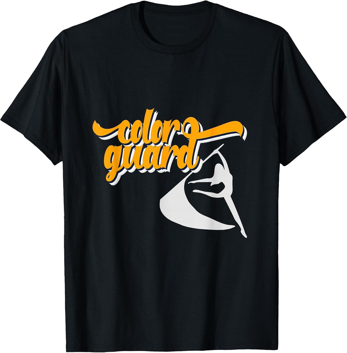 Color Guard Marching Band Retro Word Art Colour Guard T-Shirt - Black