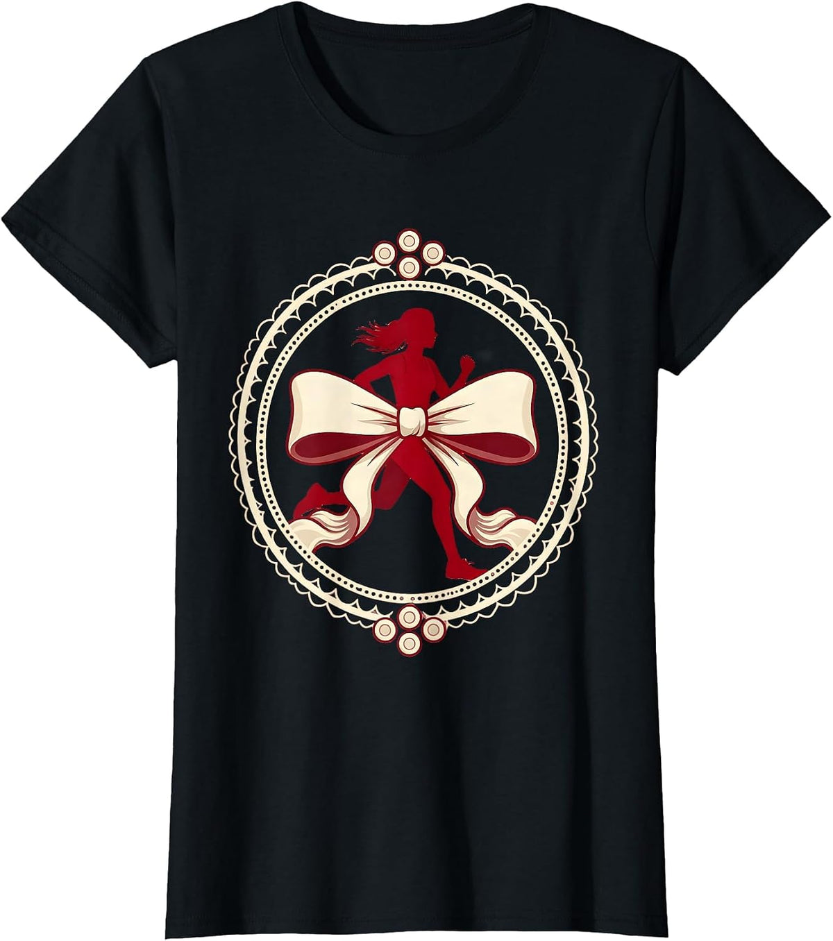 Runner Bursting Through Finish Line Graphic T-Shirt - Black
