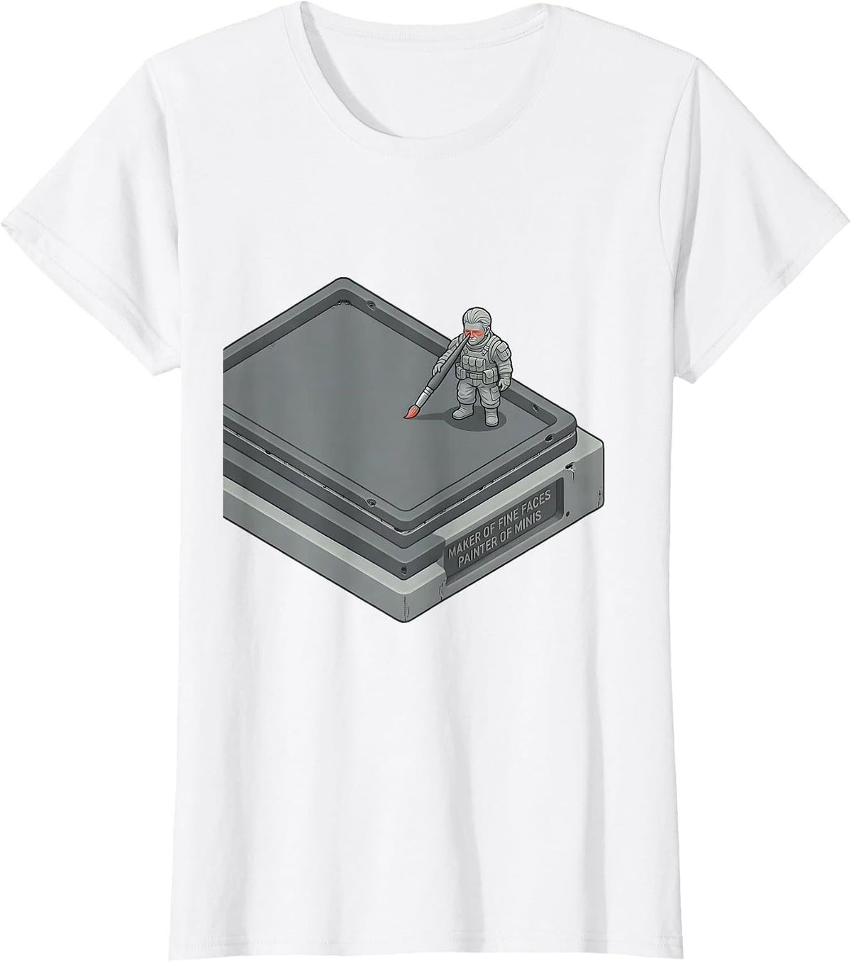 Women's Maker Of Fine Faces Painter Of Minis Custom Flat Vector T-Shirt - White