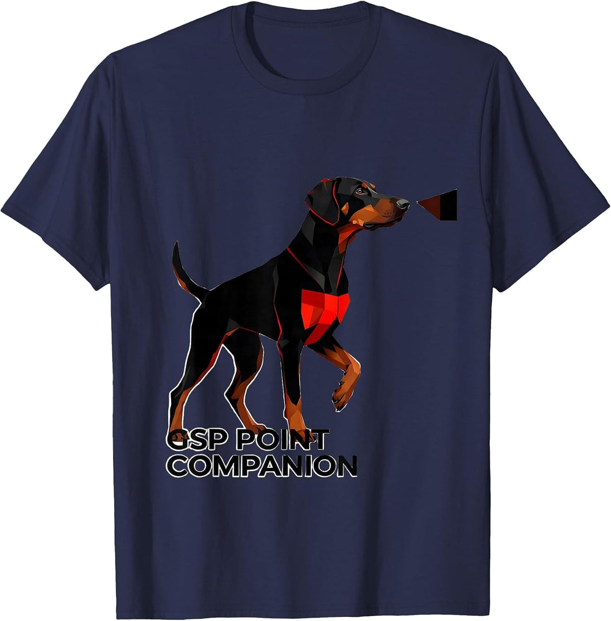 Men's GSP Point Companion Funny German Shorthaired Pointer Dog T-Shirt - Navy Blue