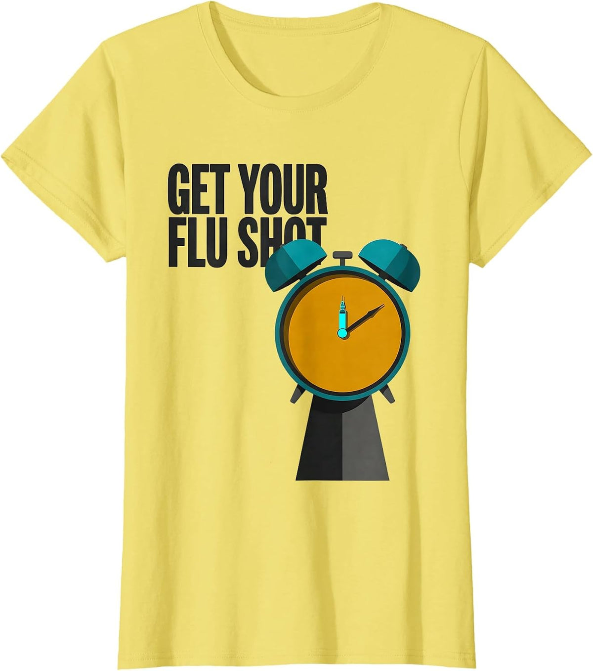 Get Your Flu Shot Midcentury Modern Nurse Medical Assistant T-Shirt - Lemon Yellow