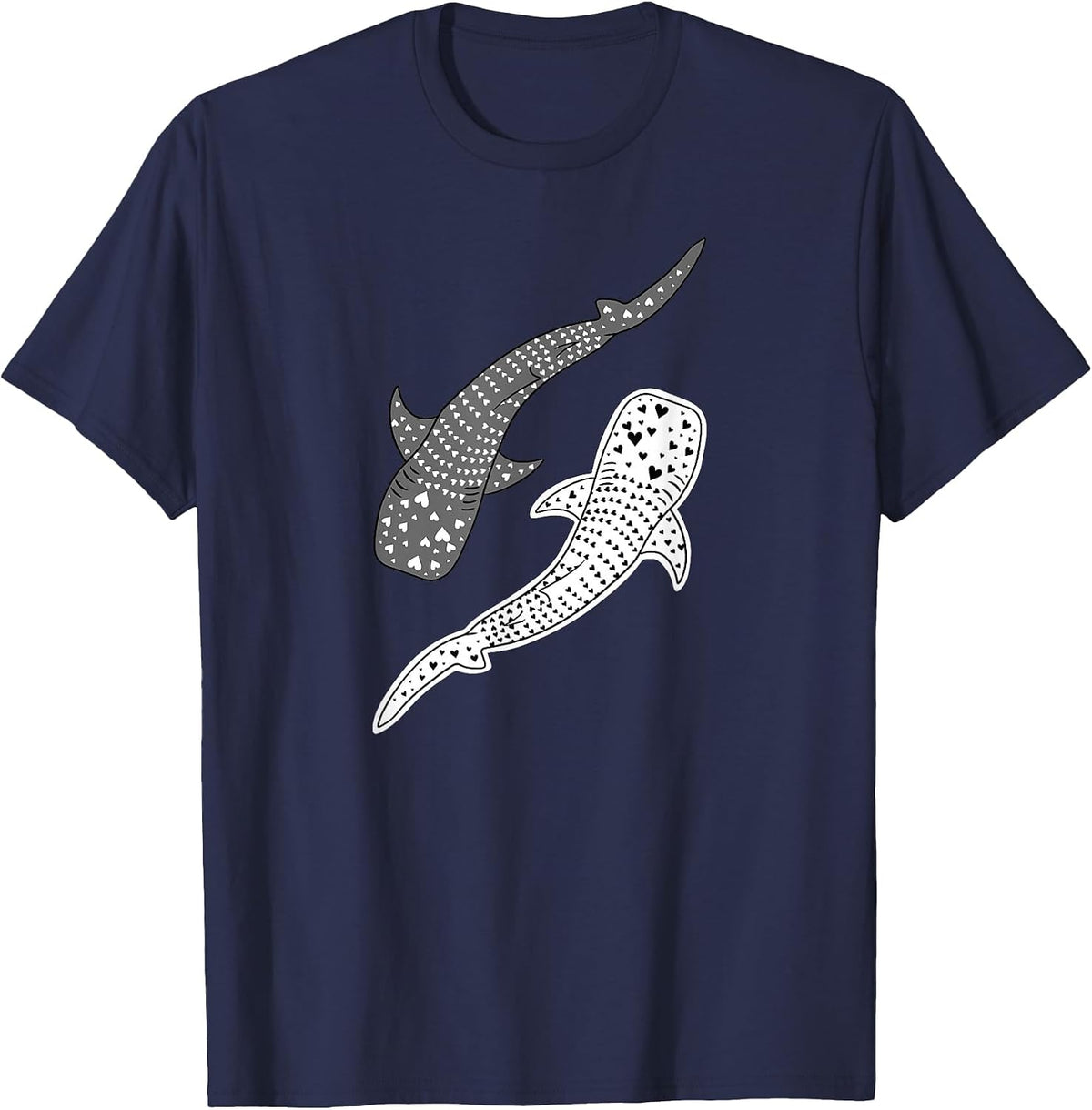 Shark Design, Ocean Beach, Ocean-Inspired Style Whale Shark T-Shirt - Navy Blue