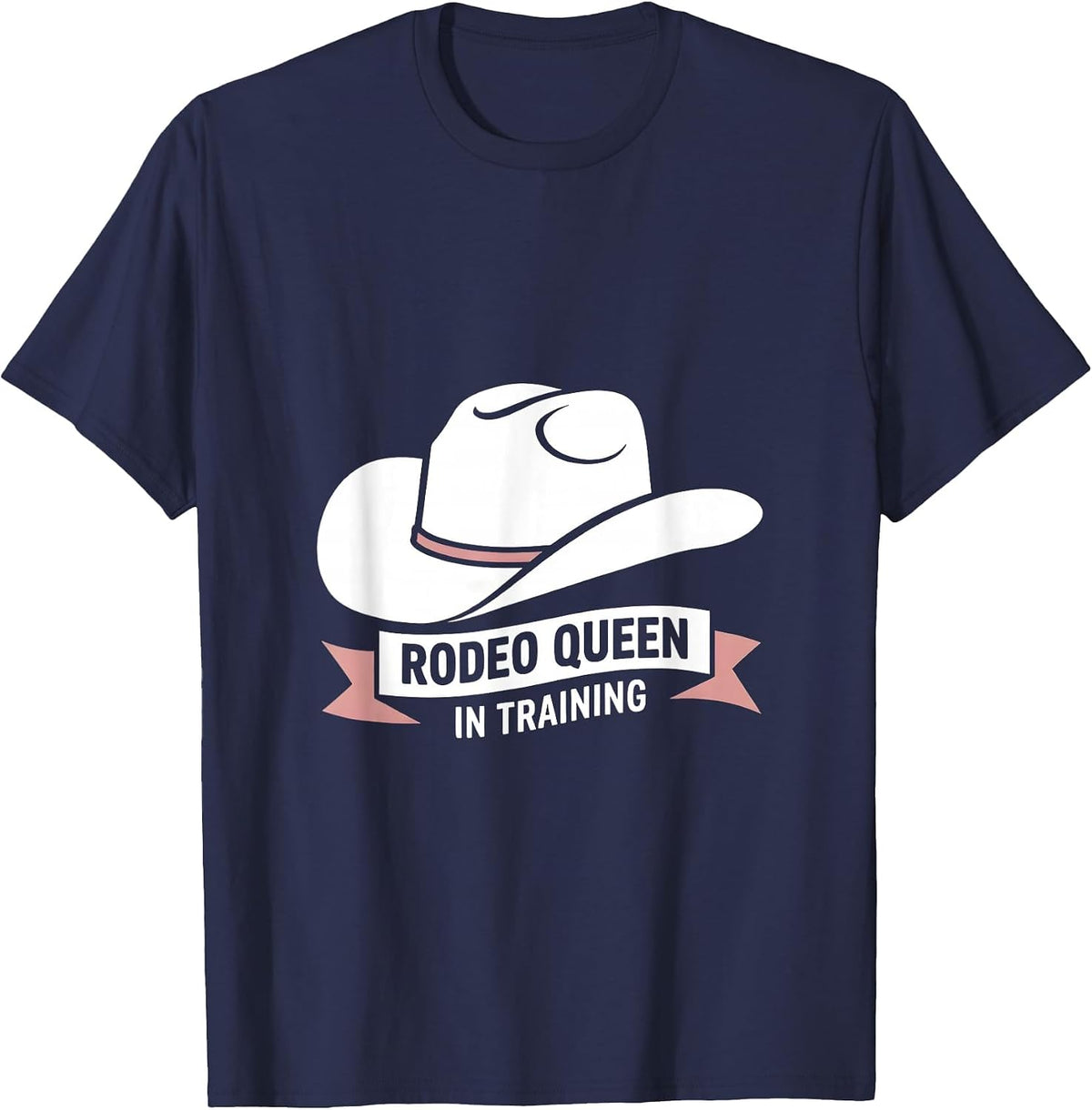 Rodeo Queen In Training Cowgirl Design T-Shirt - Navy Blue
