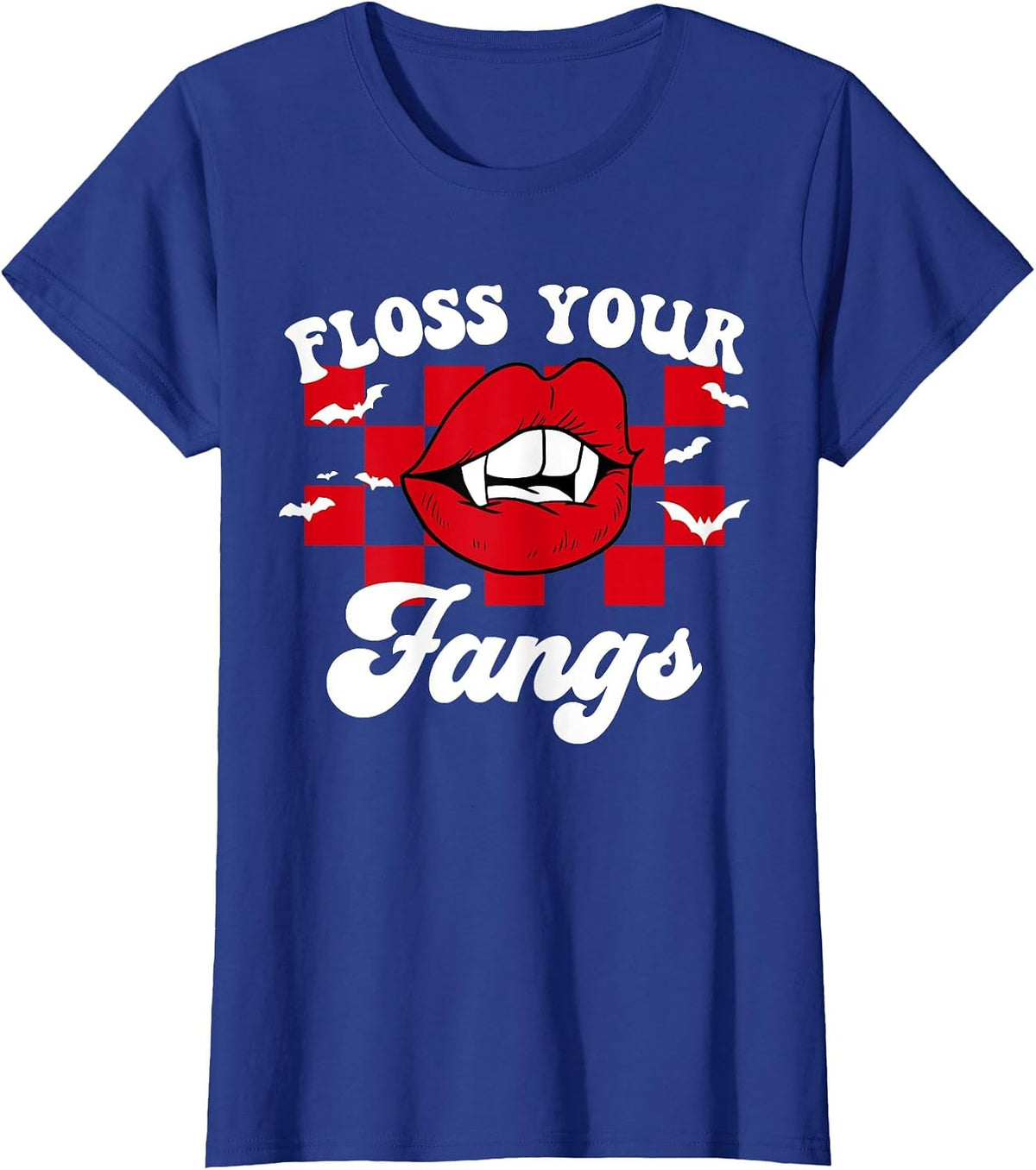 Floss Your Fangs Dental Hygienist Assistant Tech Halloween T-Shirt - Royal Blue
