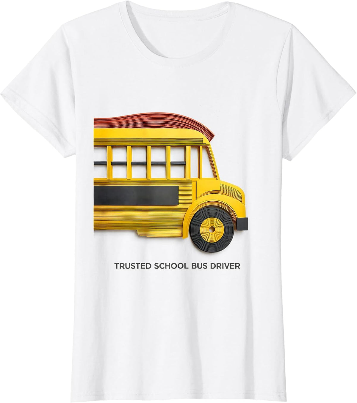 Trusted School Bus Driver Paper Cutout Bus Driver T-Shirt - White