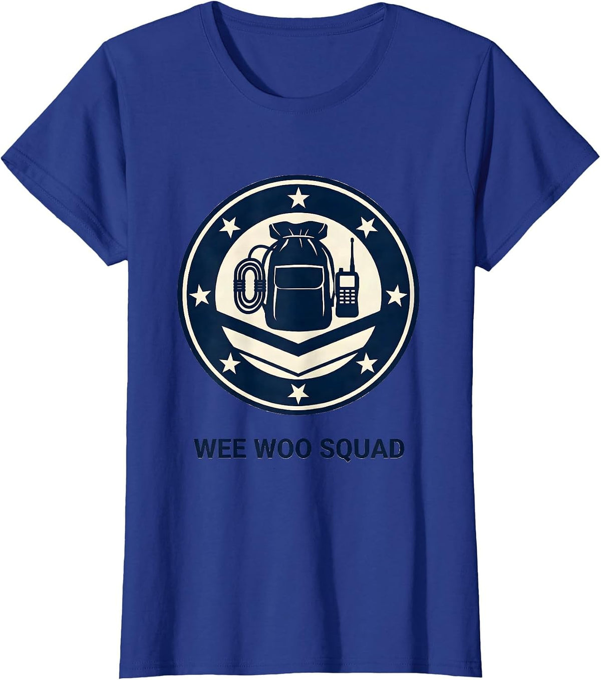 Women's Wee Woo Squad EMS Paramedic EMT Crew Gag Humor T-Shirt - Royal Blue