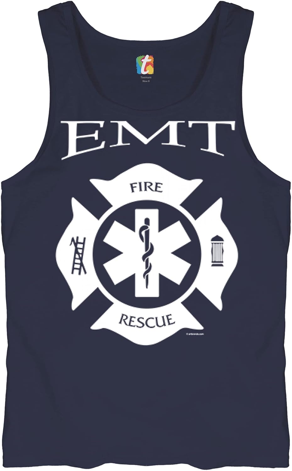 EMT Fire and Rescue Tank Top Emergency First Responder EMS Medic Men's Top - Navy Blue