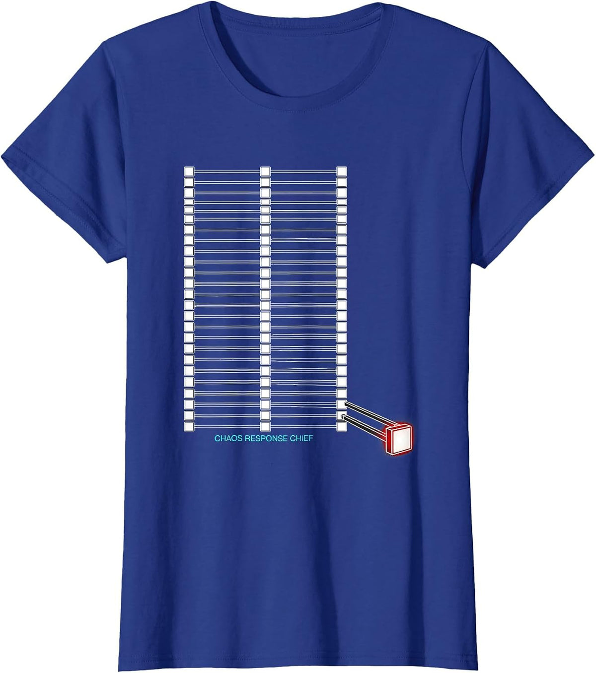 Women's Chaos Response Chief Funny Chaos Coordinator Workplace Humor T-Shirt - Royal Blue
