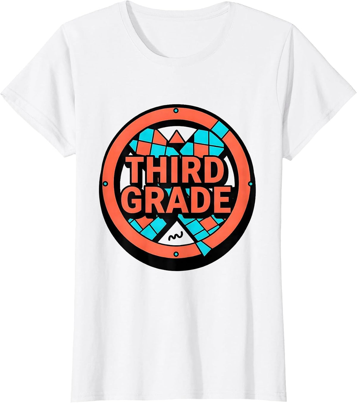 Women's Third Grade Memphis Postmodern Retro Girl Teacher Back T-Shirt - White