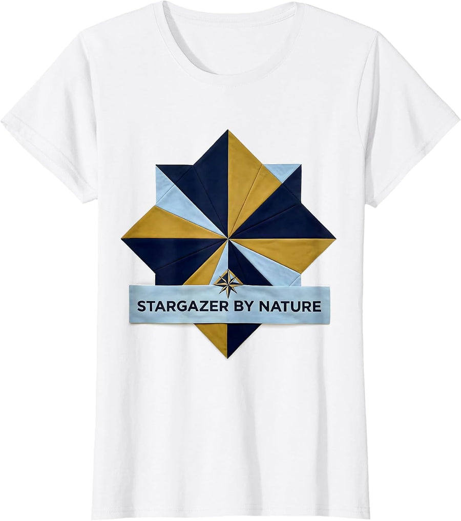 Women's Stargazer By Nature Galaxy Space Design T-Shirt - White