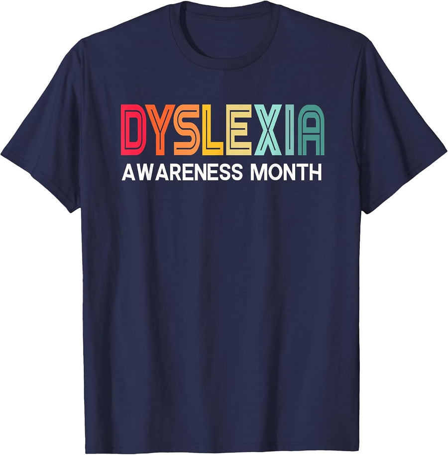 Dyslexia Awareness T-Shirt - Navy Blue