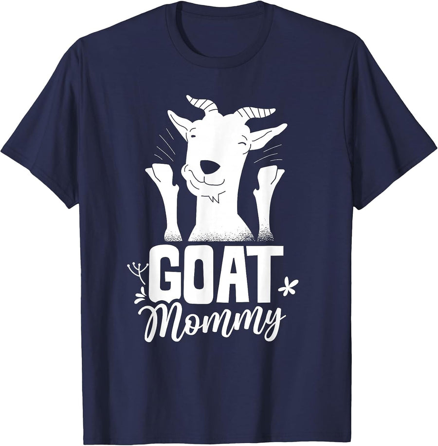 Goat Mommy Pet Animal Lover Owner Mom Mother Mama Mother's T-Shirt - Navy Blue