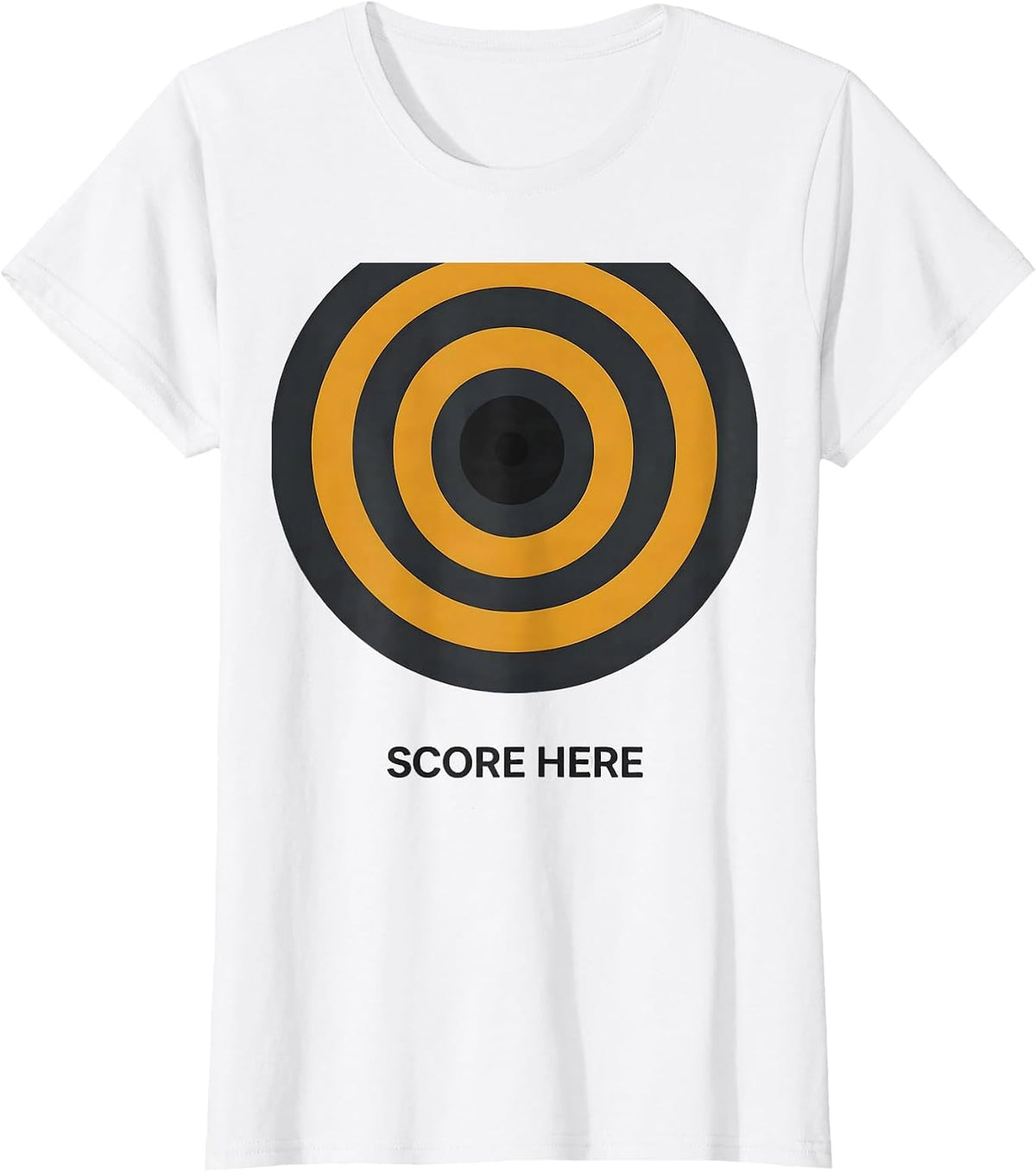 SCORE HERE Funny Bullseye Target Archery Shooting Gift T-Shirt - White