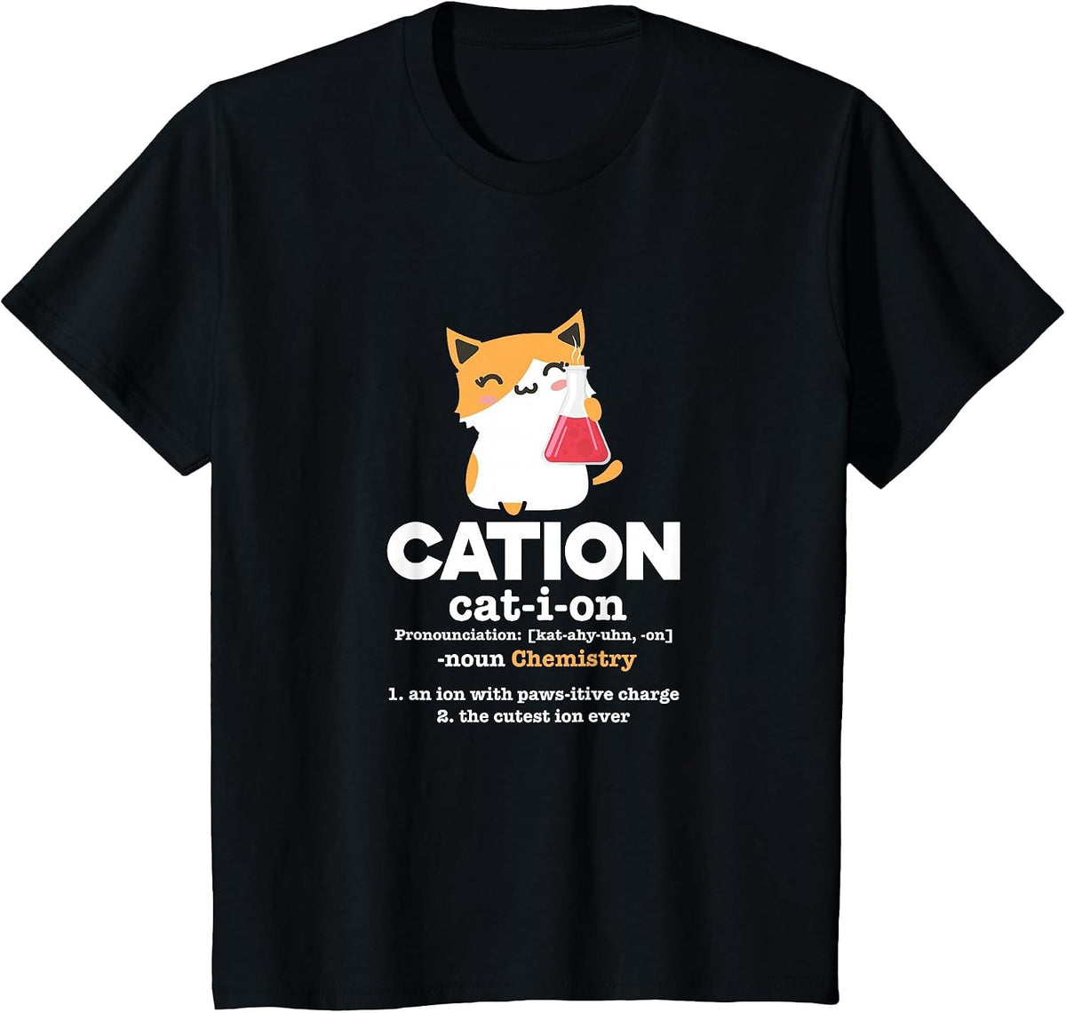Cation Cat Ion Science Chemistry Definition T-Shirt - Black