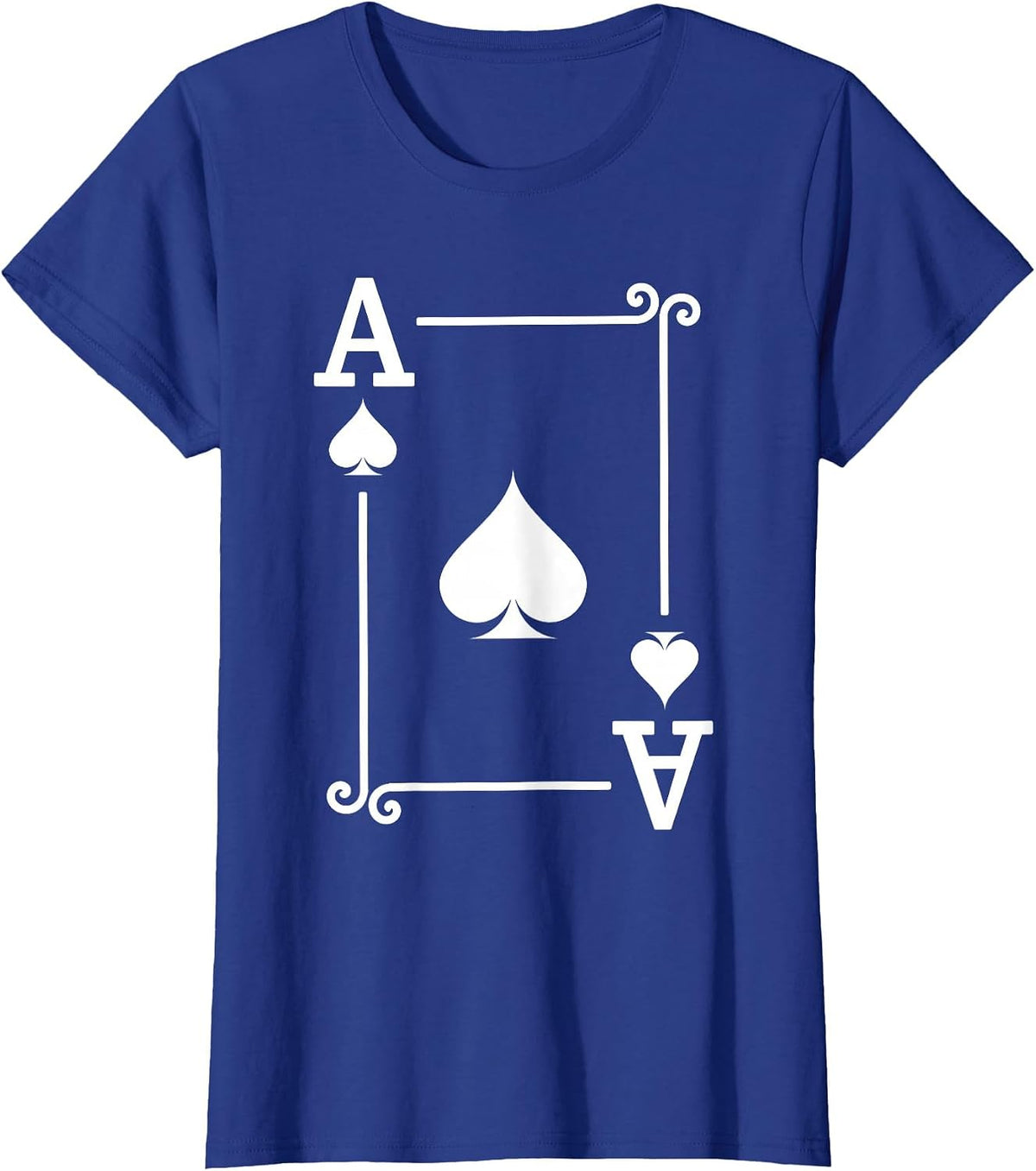 Playing Cards - Matching Spades Card Suits - Ace Card T-Shirt - Royal Blue