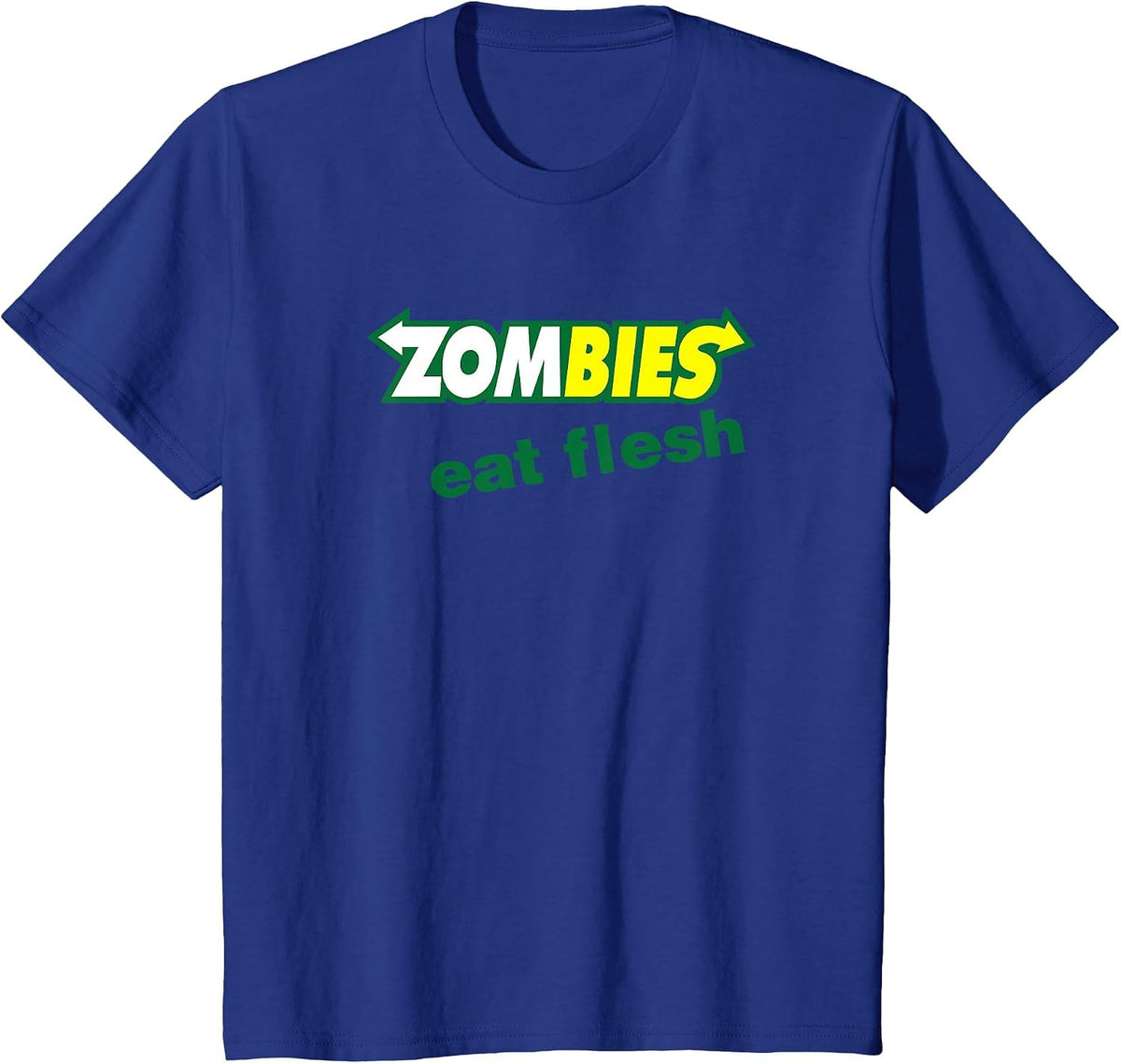 Funny Zombies Eat Flesh Scary Food Halloween Costume T Shirt T-Shirt - Royal Blue