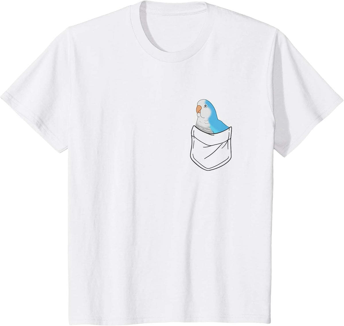 Pocket Quaker Parrot Cute Blue Monk Parakeet Birb Memes T-Shirt - White