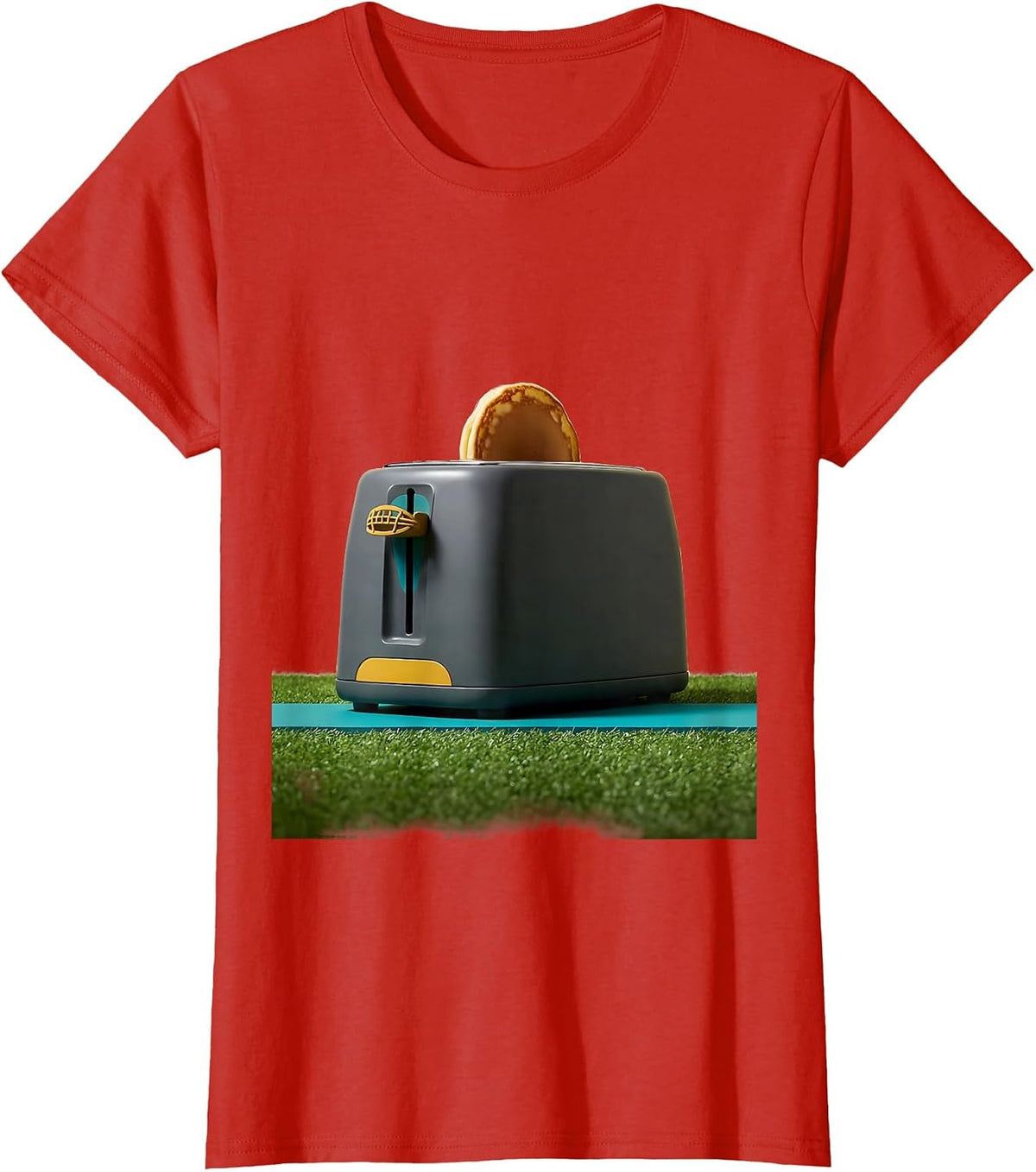 Breakfast Toaster Midcentury Modern Football Lineman Humor T-Shirt - Red