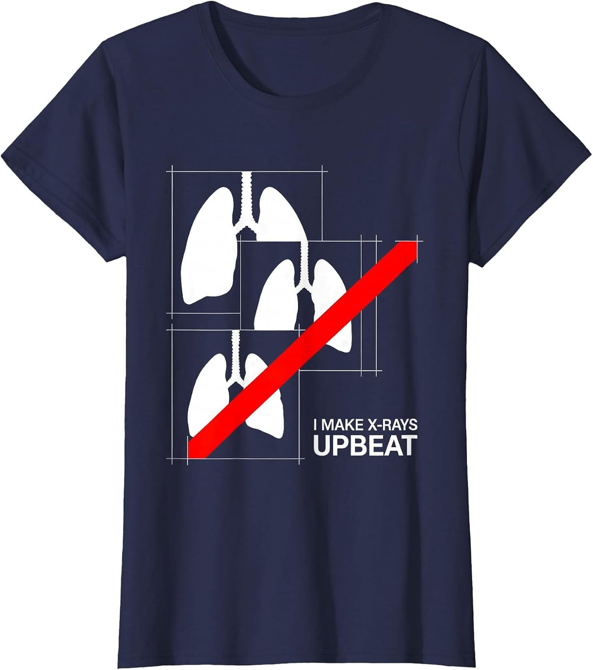 Women's I Make X-Rays Upbeat Bauhaus Modernist Radiology Tech Gift T-Shirt - Navy Blue