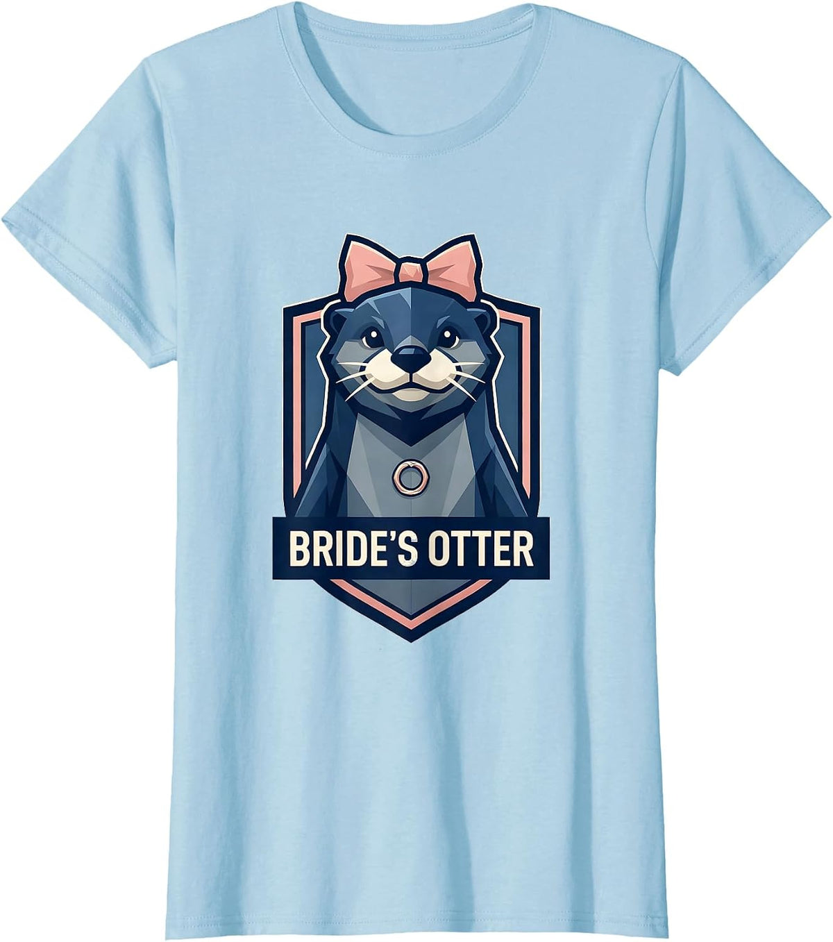 Bride's Otter Blokette Sporty Femme Bachelorette Party T-Shirt - Baby Blue