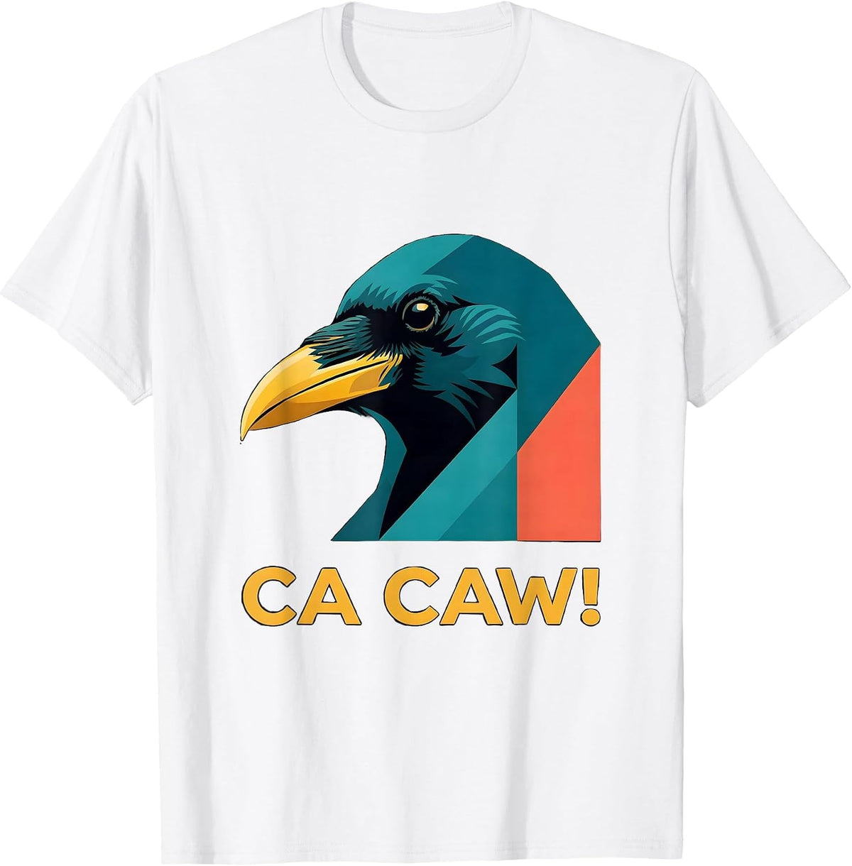 Men's Ca Caw! Funny Crow Humor Dark Bird Pun Gothic Halloween T-Shirt - White